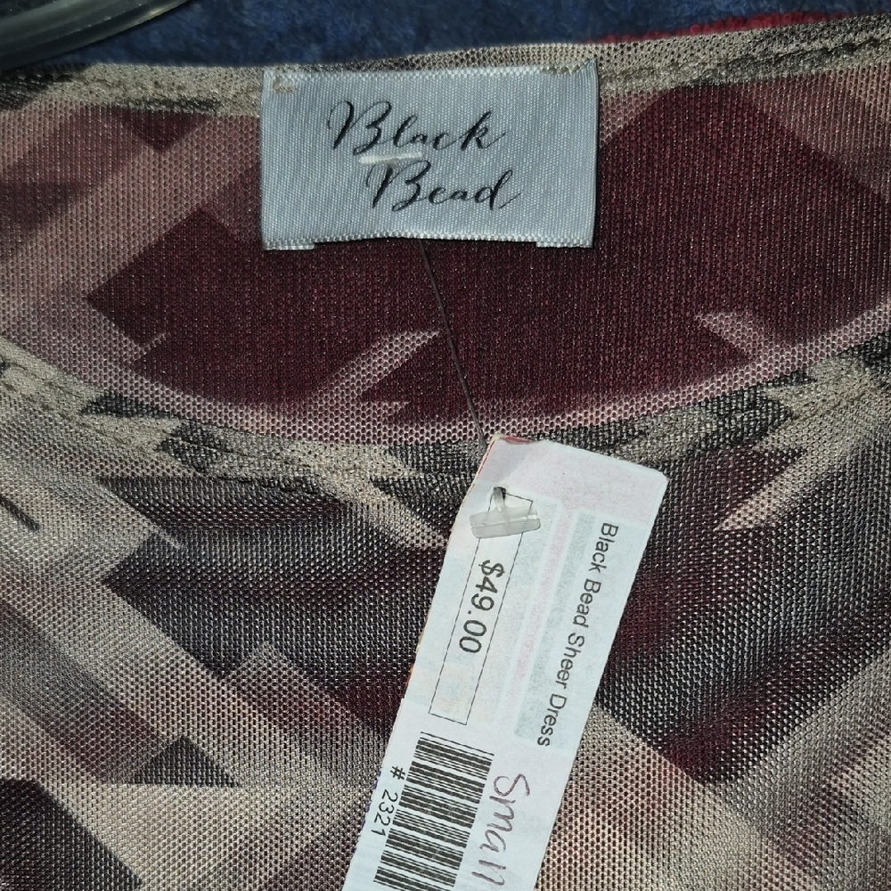 Brown, Cream And Tan Monochrome Geometric Long Sleeve Dress - Picture 4 of 5